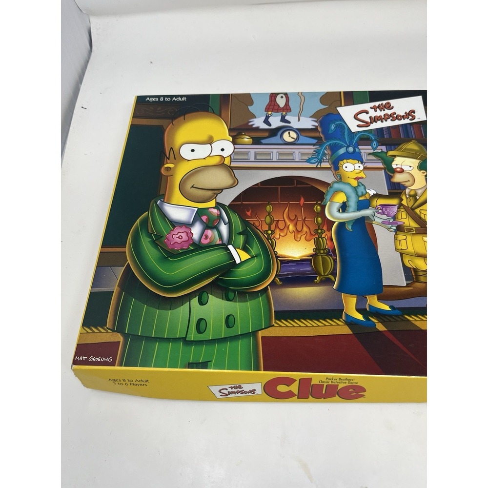 Vintage 2000 THE SIMPSONS Clue Mystery Game Pewter Pieces Parker COMPLETE - Picture 2 of 9